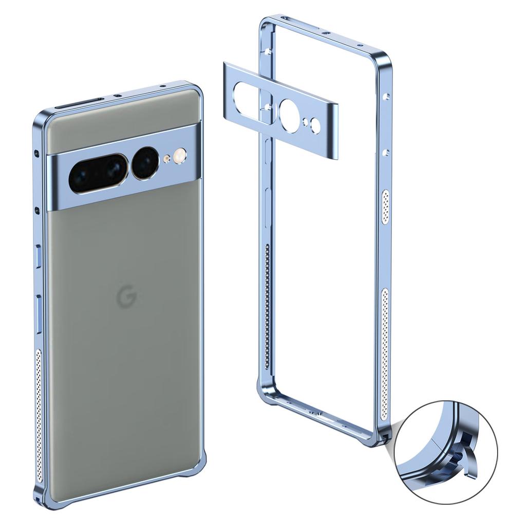 For Google Pixel 7 Pro 5G Bumper Cases Metal Frame Heat Dissipation Cover with Lens Protector
