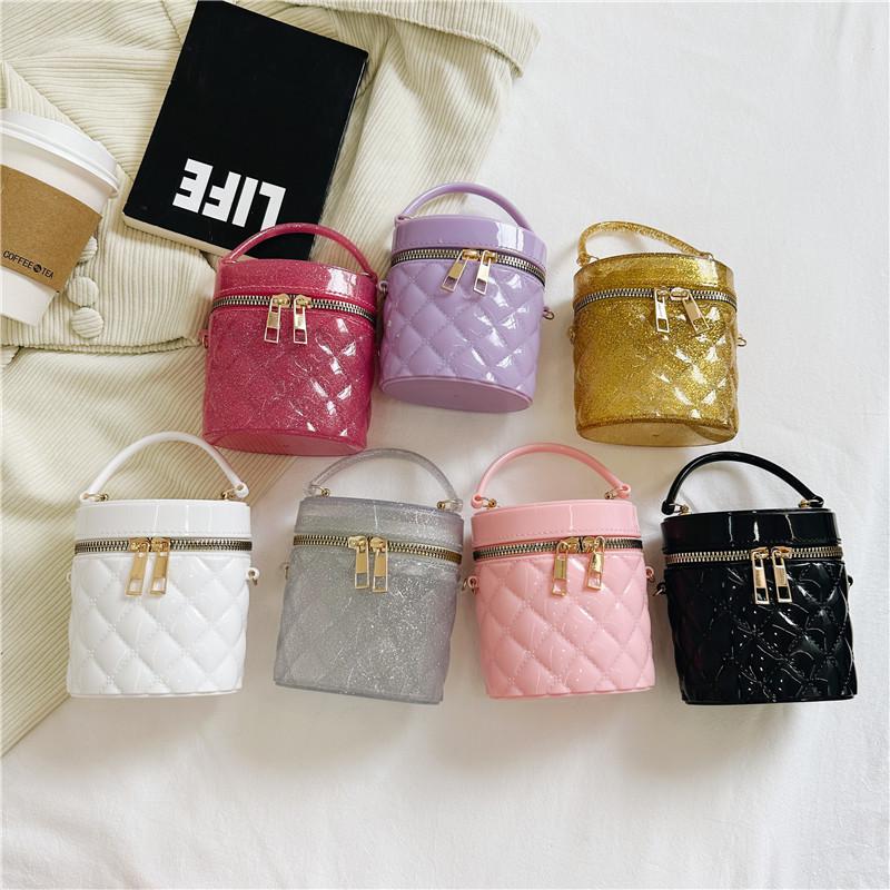 2025 Kids' Jelly Mini Cylinder Crossbody Bag – Cute, Stylish Small Handbag for Makeup & Accessories