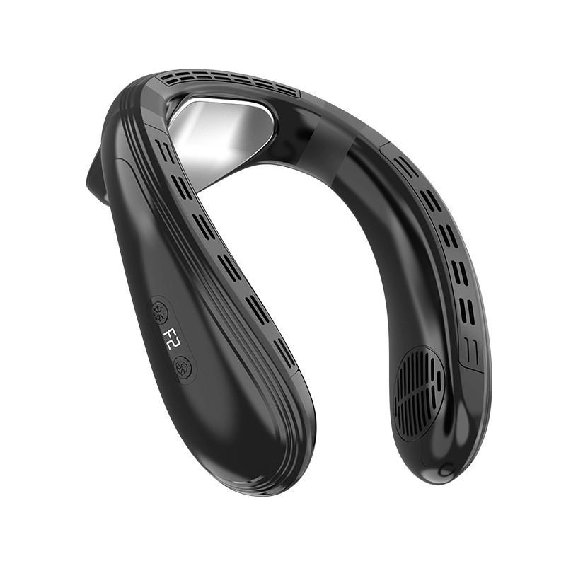 Portable USB Bladeless Neck Fan with Digital Display for Japan and South Korea
