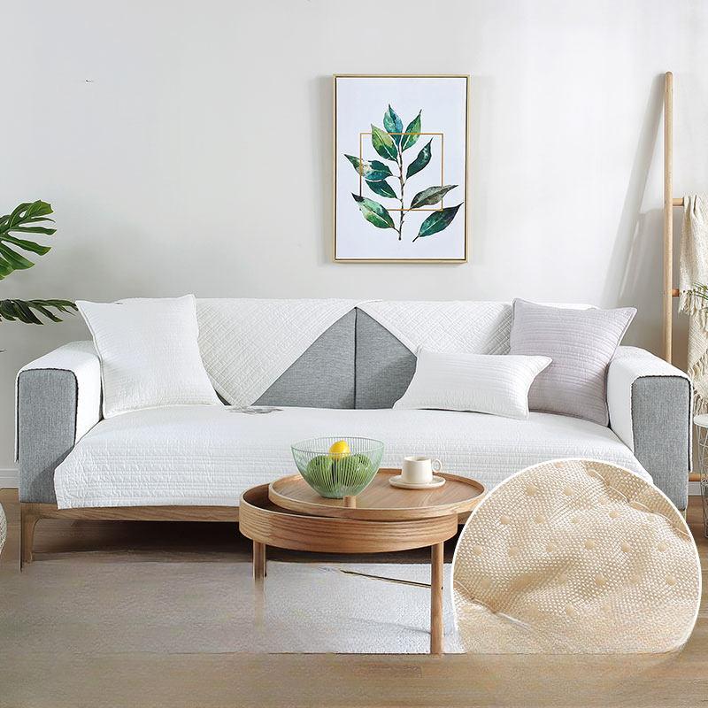 Luxury Living Room Sofa Cushion Cover Towel Four Seasons General Simple Modern Solid Color Cotton Non-slip Sofa Cover.
