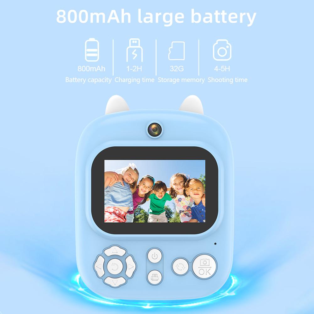 Sofortbildkamera für Kinder, Digitalkamera für Kinder, 1080P, digitale Videokamera, Doppelobjektiv, 2,4 Zoll, IPS