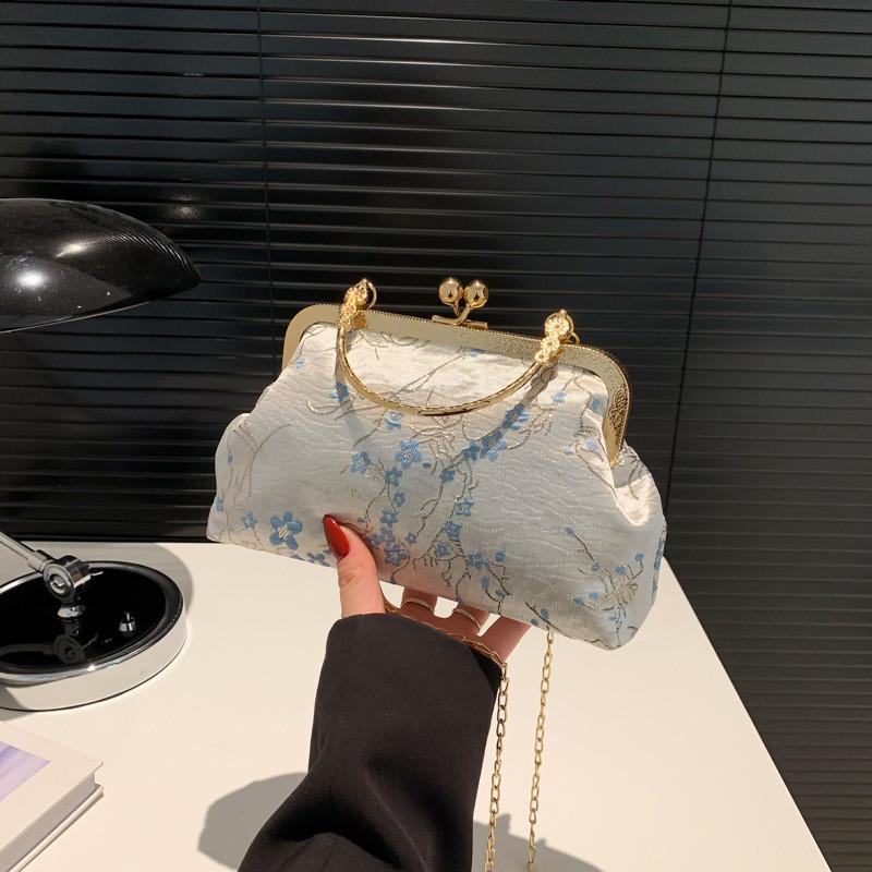 Fashionable Retro Canvas Shoulder Bag Street Style Medium Square Bag Blue Red