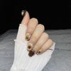 High Nail Grade Patch Finished Product Caramel Solid Decoration Nails Wearing