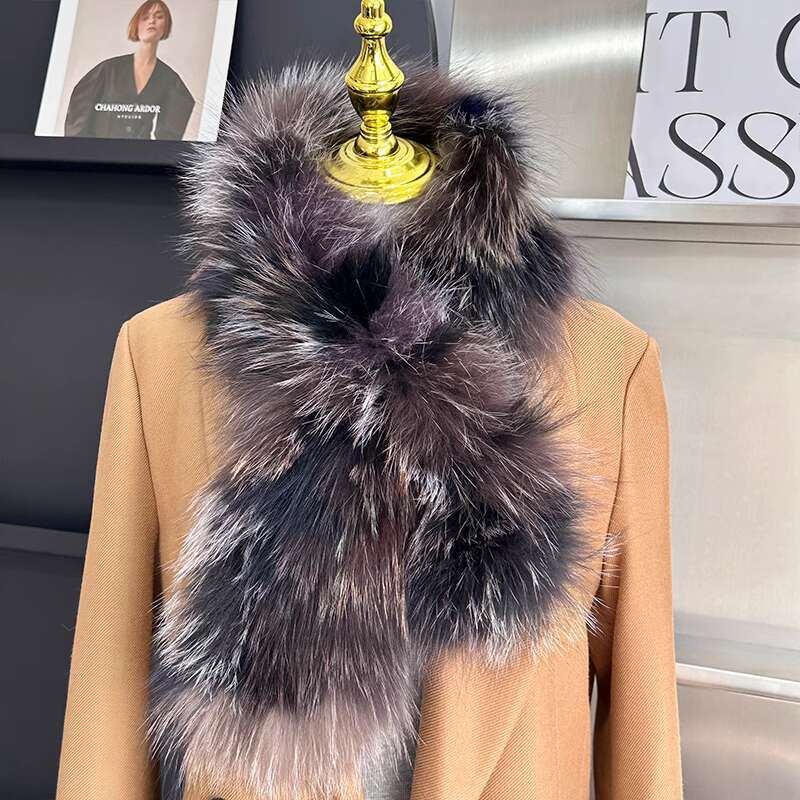 Real Fox Fur Woven Scarf Winter Thick And Warm Natural Fur Collar Scarfves Fashion Furry Fur Scarf Outdoor Keep Warm Fur Shawl