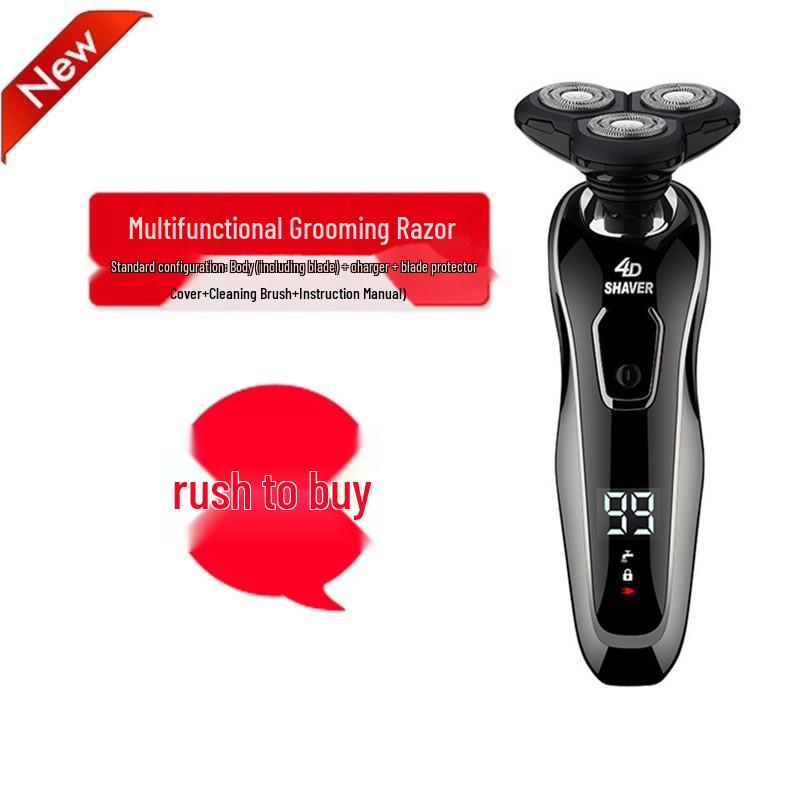 

Мужская электробритва Suko: Перезаряжаемый, Водонепроницаемый, Триммер для бороды с цифровым дисплеем.