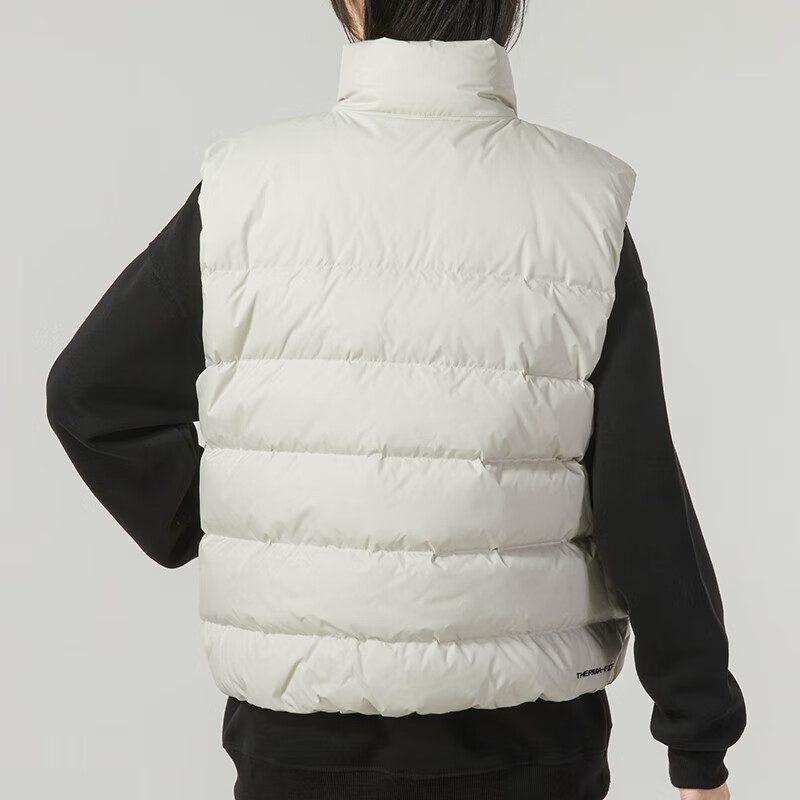 Nike Down Vests Women's White Stand Collar Moderate FZ1104-072