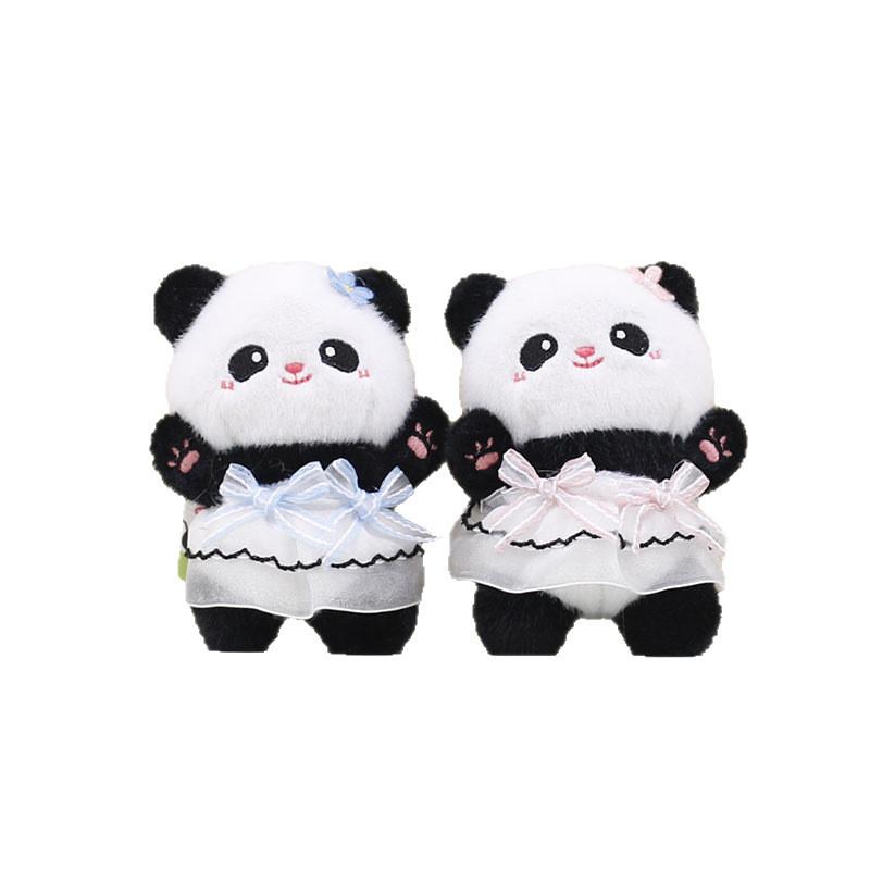 Keychain Plush Panda Pendant With Wearing A Gauze Skirt With A Bow Design