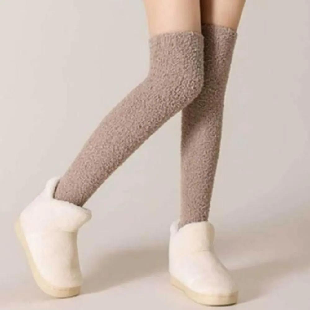 Bunte Mikrofaser Kniehohe Lange Schlafsocken für Damen
