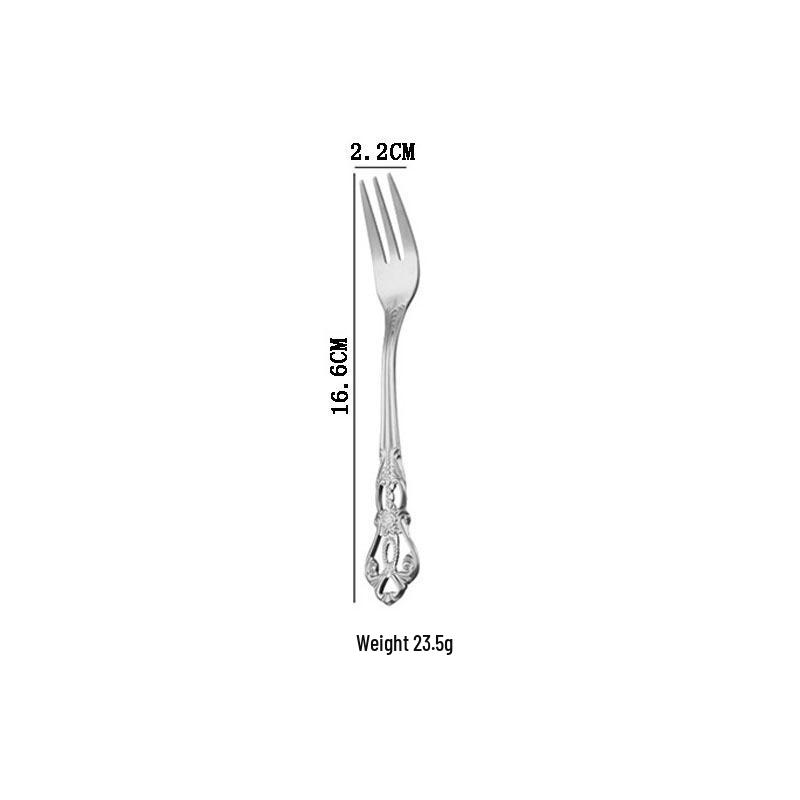 Royal Court Nordic Light Luxury Stainless Steel Cutlery Set - Silver Hollowed-out Knife, Fork & Spoon