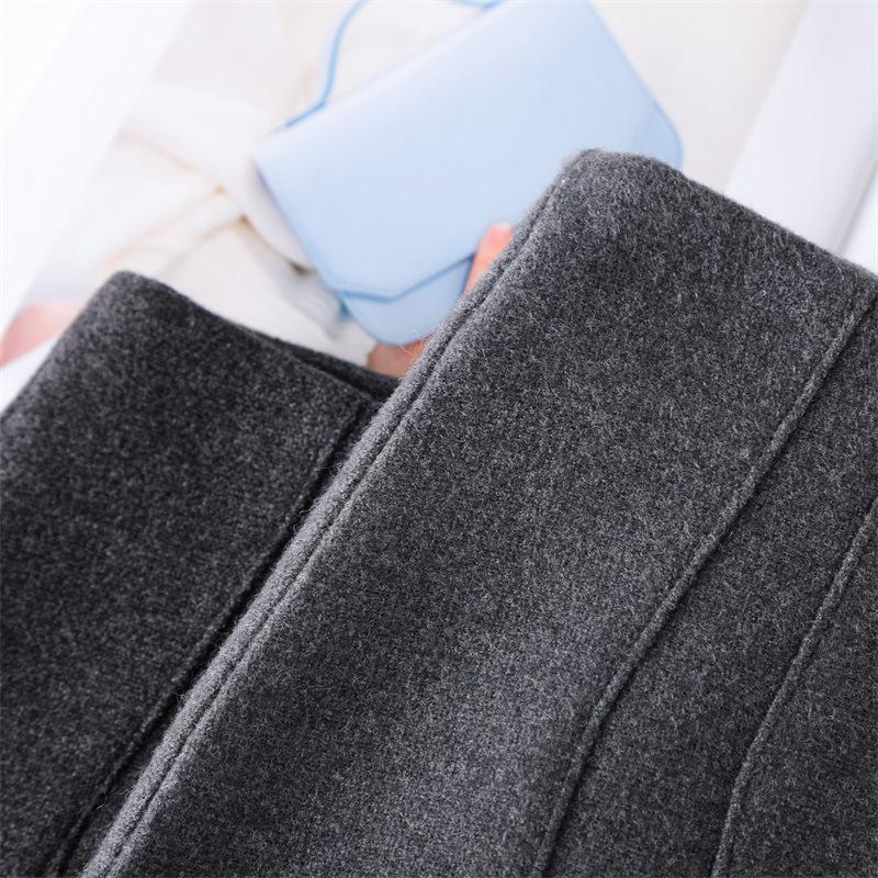 2025 Women's Grey Woolen High Waist A-line Short Skirt - Stylish, Slimming, and Perfect for Autumn/Winter