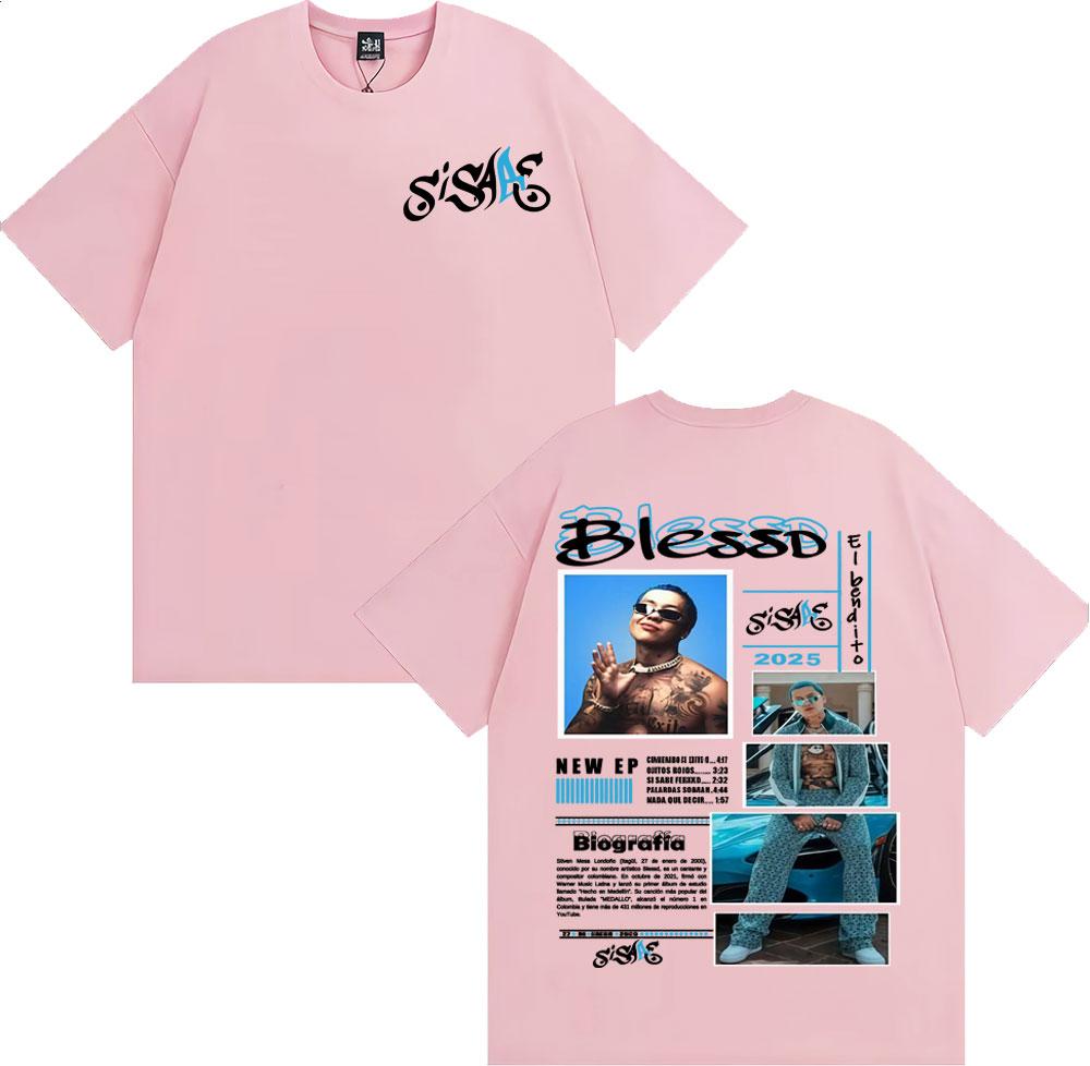 Rapper Blessd Si Sabe Album Tour 2025 Merch T Shirts for Unisex Fashion Vintage Hip Hop Tshirt Male Oversized Short Sleeve T Shirt