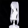 Frieren Cosplay Peruk Lång Silver Vit Dubbelklämma Hästsvansar Värmebeständigt Hår Halloween Party Rollspel Anime Peruker + Perukmössa