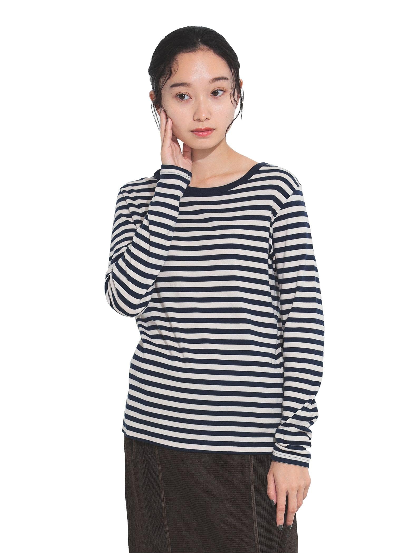 

Beams Boy Рубашка в полоску 1 см, сшитая из трикотажа, Цельная 13140060654 Женская Бежевый/Темно-синий, Размер,