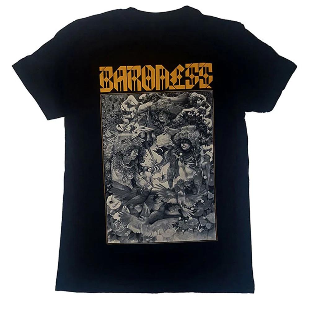Gold & Grey Retro Baroness Band Cotton T Shirt  Unisex T-Shirt M