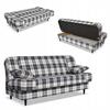 Kanapa sofa Sally rozkładana f spania krata granatowo - biała
