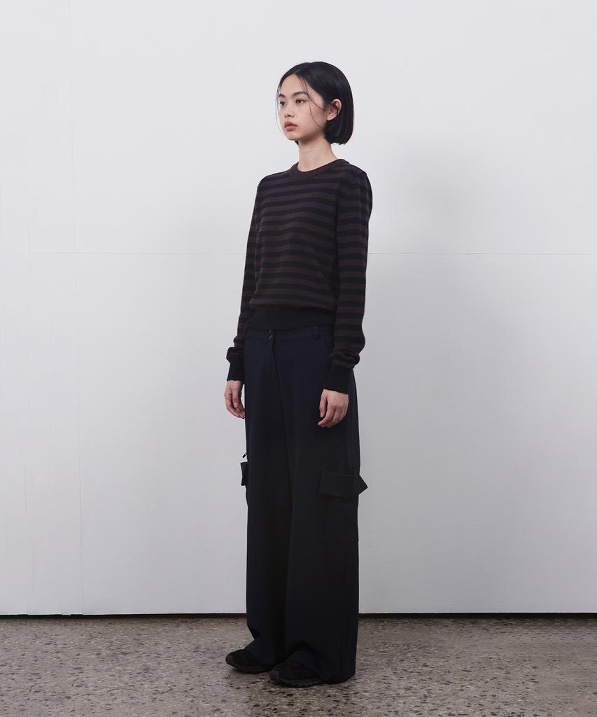 Ohesio Wide Pocket Slacks, Dark Navy