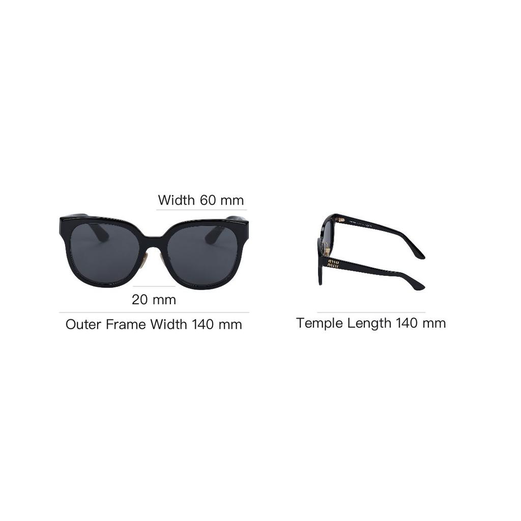 MIU MIU Square Sunglasses Women Sunglasses Black 0MU01ZS1AB5S0