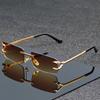 Men's and Women's Casual Square Frameless Metal Fashion Glasses for Casual Activities Lightweight Decorative Accessories