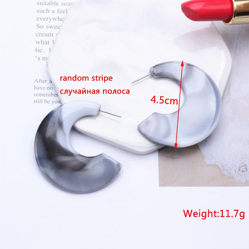 Gray Color Vintage Dangle Earrings for Women Gradient Resin Acrylic Statement Drop Earrings European&American Ear Accessories