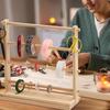 4 Tiers Wooden Ribbon Rack Ribbon Spool Holder Storage Display Shelf Craft Ribbon Stand For Craft Room ribbon organizer