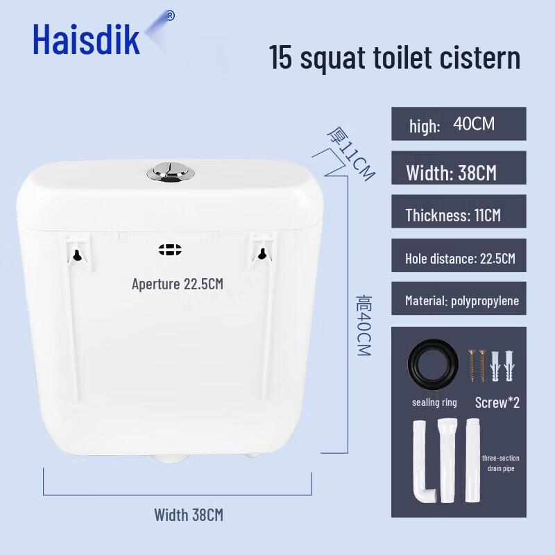 Haistik Wall-Mounted Squat Pan Flush Tank