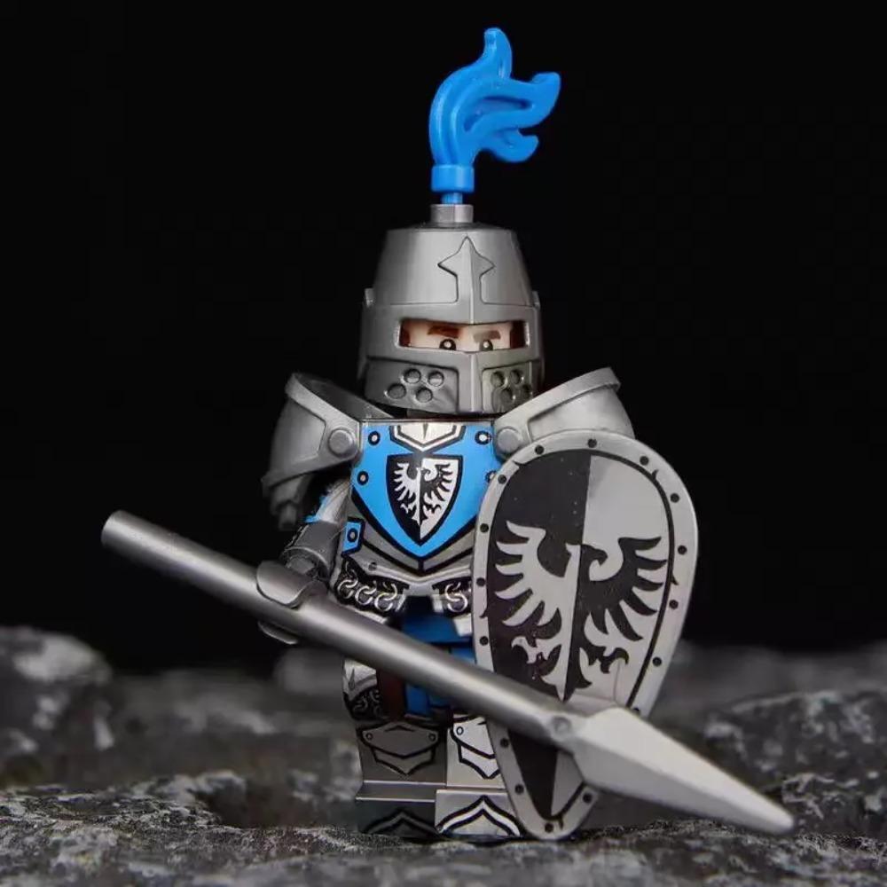 [IN STOCK] FIGVERSE Medieval Green Dragon Knight Castle Wolf Warrior Third Party Puzzle Building Block Figures Toys DIY