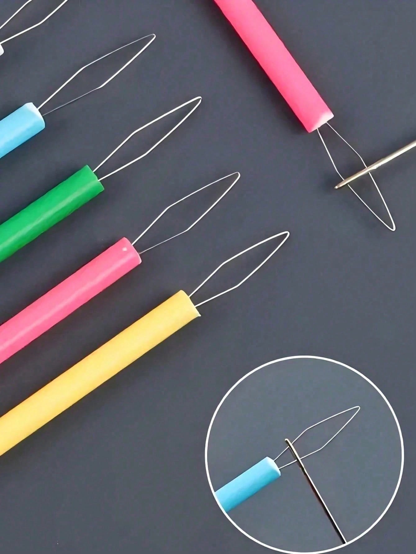 5pcs Colorful Needle Threaders - Cylindrical Needle Threader Set, DIY Sewing Accessories, Easy Threading Tool Multicolor