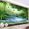 Stream Trees Wallpaper 3D-Wandbild, Wald-Sonnenlicht-Wandbild-Poster, für Schlafzimmer, Badezimmer, Arbeitszimmer, Wohnzimmer
