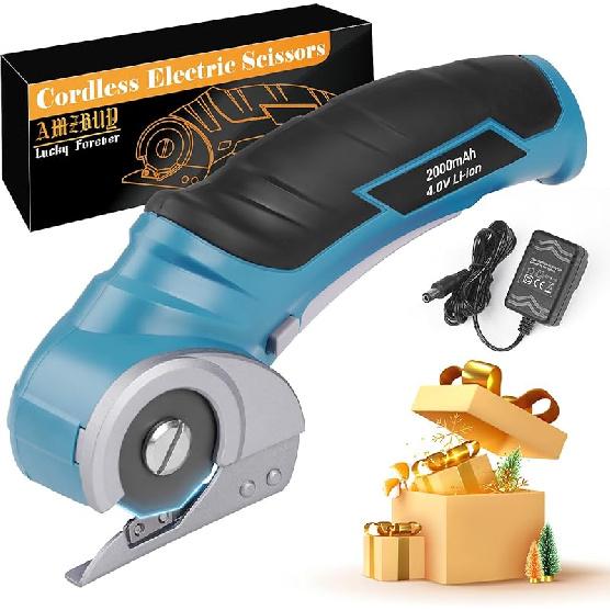 Cardboard Cutter Cordless Electric Scissors - Stocking Stuffers for Men Gifts Christmas 4V Electric Box Cutter for Cardboard Recycling, Heavy Duty