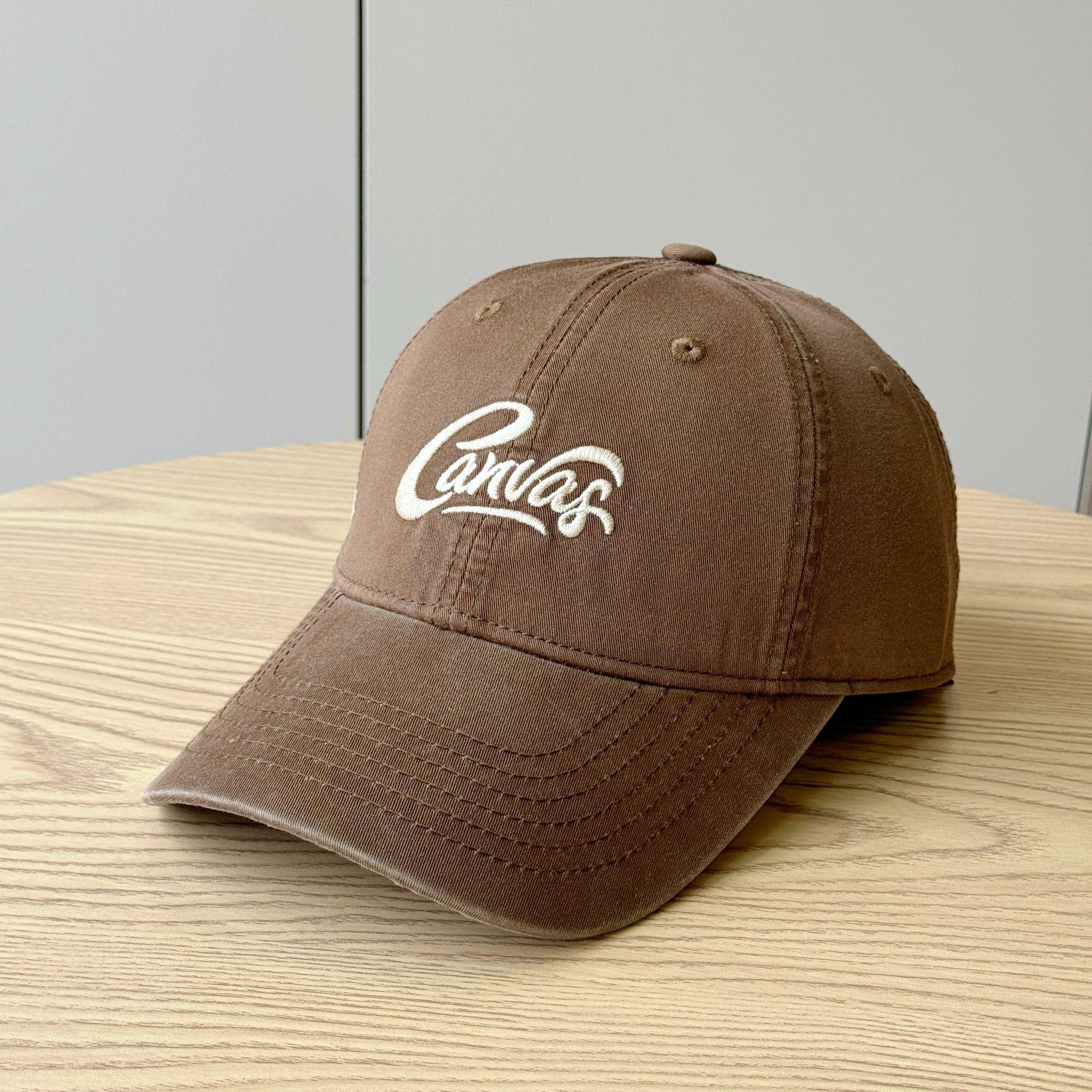 

Korean-style embroidered letter black baseball cap for women, new spring-summer model, large head circumference, face-slimming, soft-top duckbill cap Adult54-60Adjustable