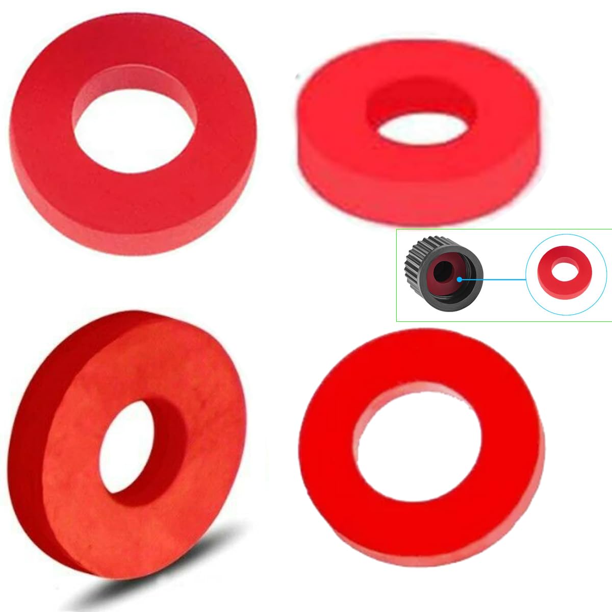 

YehVeh Tire Valve Stem Cap Gasket O-Ring Replacement Universal Leak Proof Sealing Washer Rubber