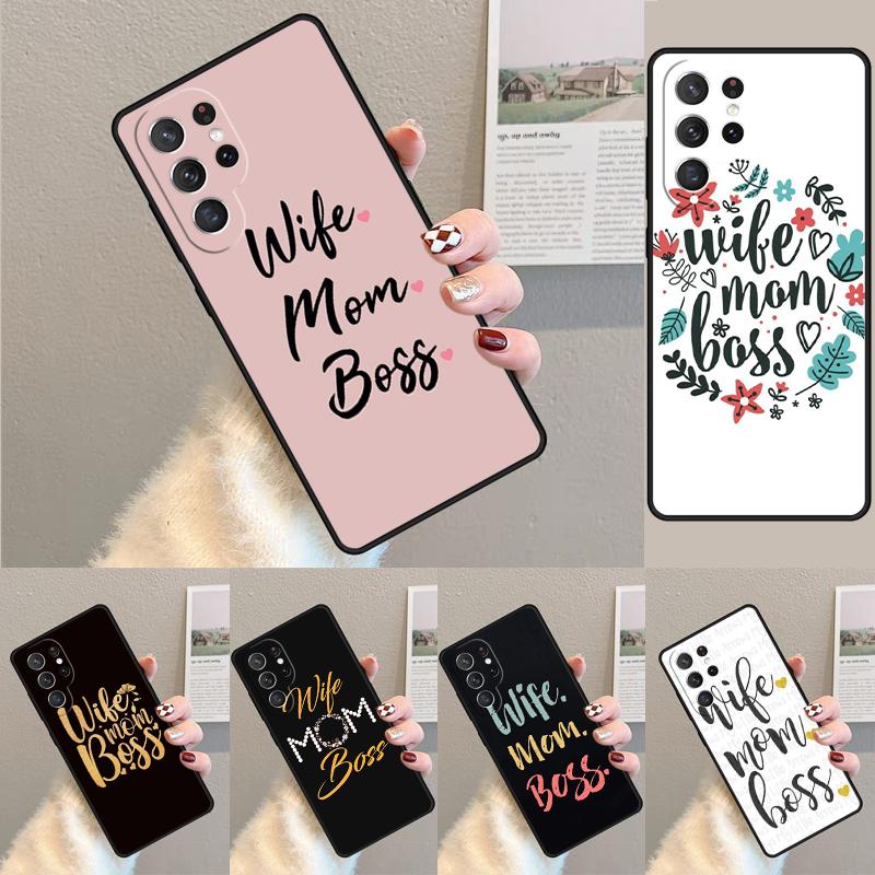 Wife Mom Boss Quotes soft TPU Phone Case For Samsung Galaxy note 10 pro S26 S25 S24 S23 S22 Ultra Plus S21 FE S20 Cover