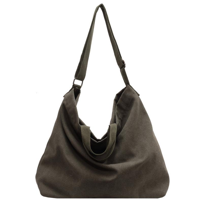 

Simple and fashionable casual versatile canvas bag fashionable and atmospheric large-capacity portable shoulder bag crossbody backpack армия зеленый
