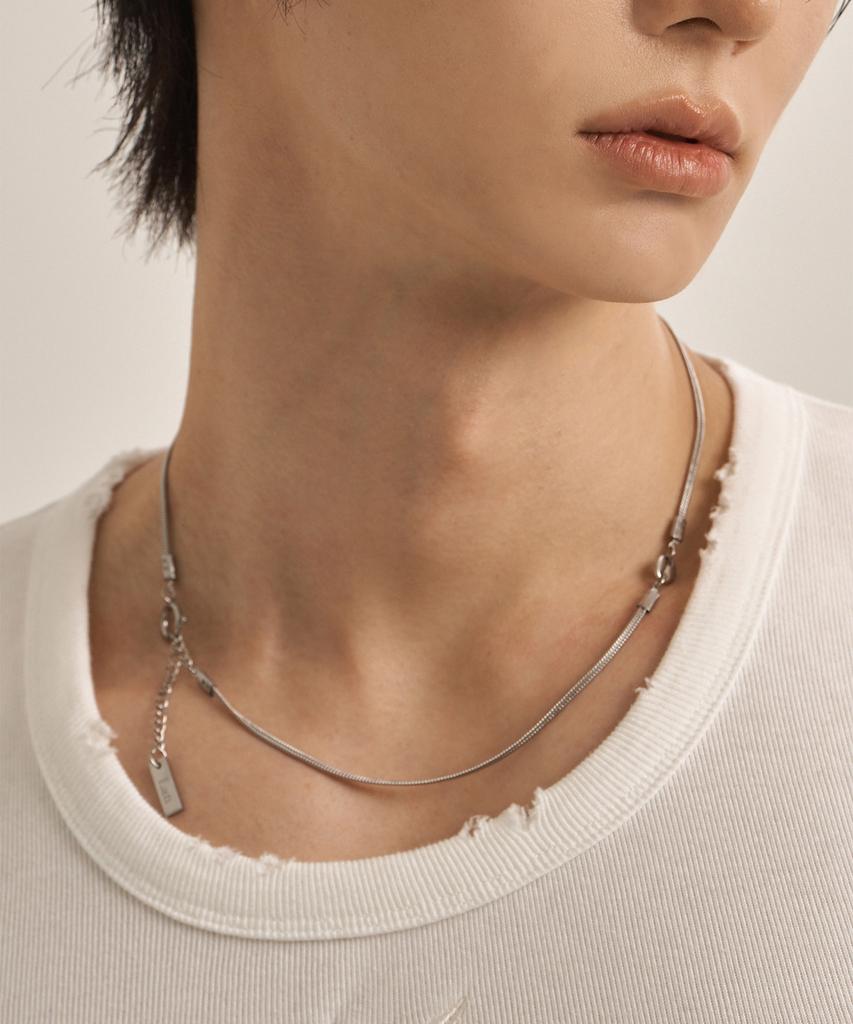 Lanarchive [1186] Slim Mesh Line Necklace