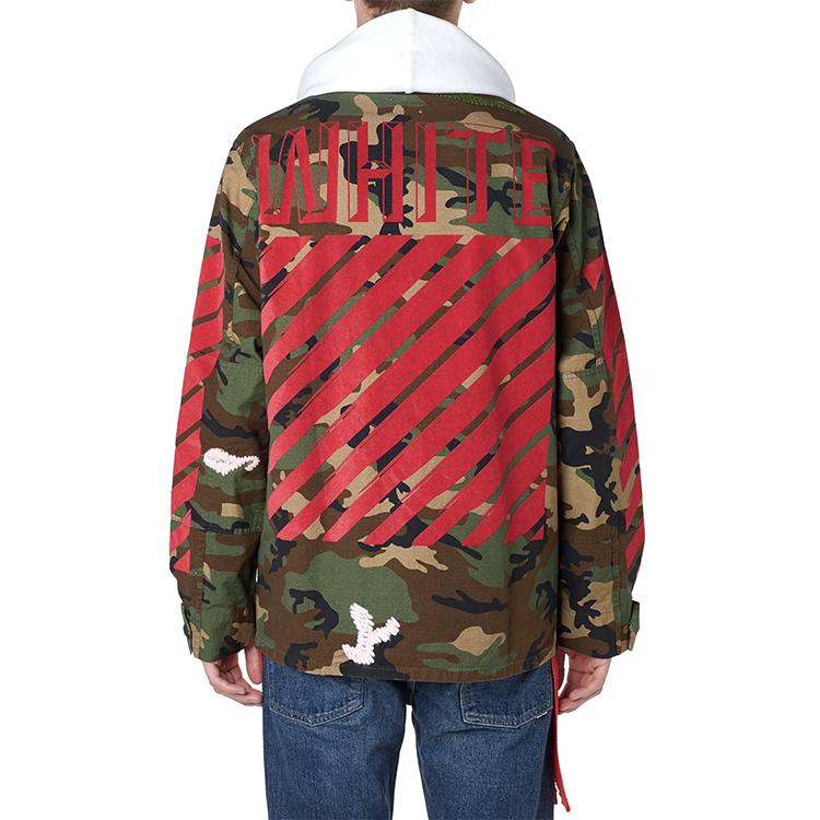 Off-White Camouflage Jacket With Webbing Men Outerwear OMEA008F150390439920