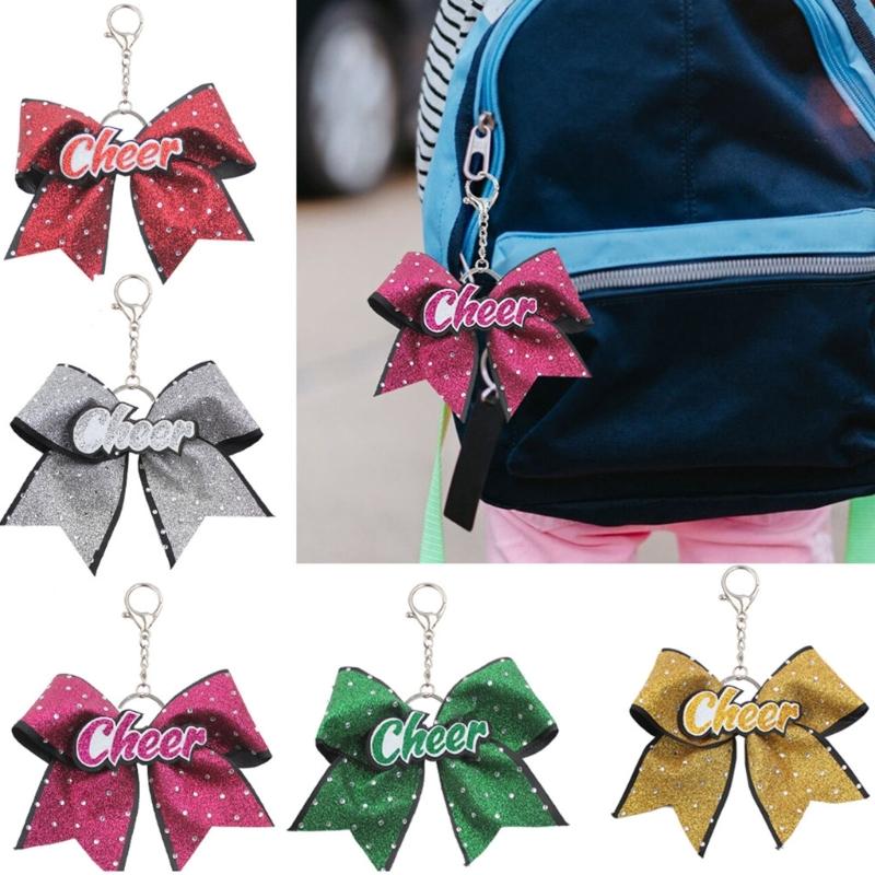 Versatile Glittering Bowknot Keychain Decorative Accessory for Purses Wallets Cheerleader Inspired Key Holder