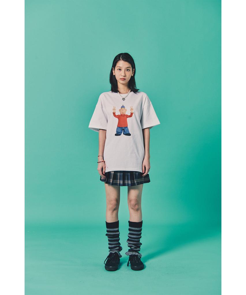 LAUGHER [Pat&Mat] Motion Mat T-Shirt - White