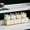 Deouxingguang 4-Grid Spice Jar Set with Storage Rack