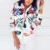 Spring Women Crop Jacket Vintage Floral Print Zipper Bomber Jackets Coat Female Biker Outwear