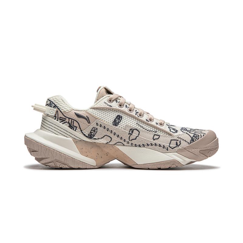 Li Ning CF Trail Series Pohodlné Všestranné Tlumící Odolné Nízké Lifestylové Ležérní Boty Unisex Ležérní Boty Off-White Černá AGLU149-3