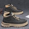 Men's Martin Boots: Retro British High-Top Leather Shoes for Autumn – Trendy, Thick-Soled Casual Work Boots.