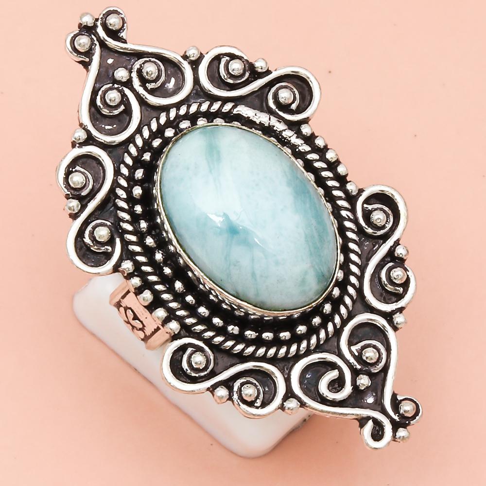 Larimar Gemstone Handmade Silver Jewelry  "9"