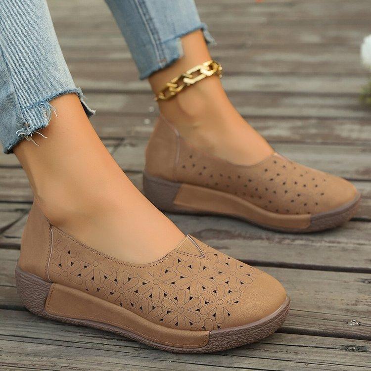 

New lazy shoes women s summer new hollow platform single shoes 43 светло-коричневого