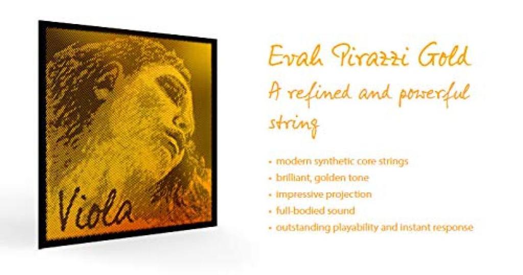 EVAH PIRAZZI Gold Viola Strings, 4-String Set