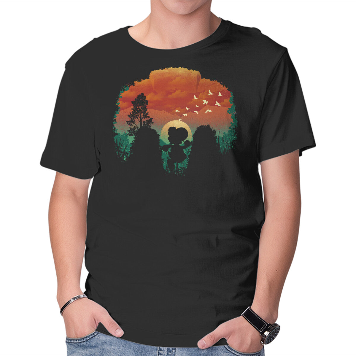 Unisex Crew Neck T-Shirt Dinosaur Game Graphic Short Sleeve Casual Tee XL