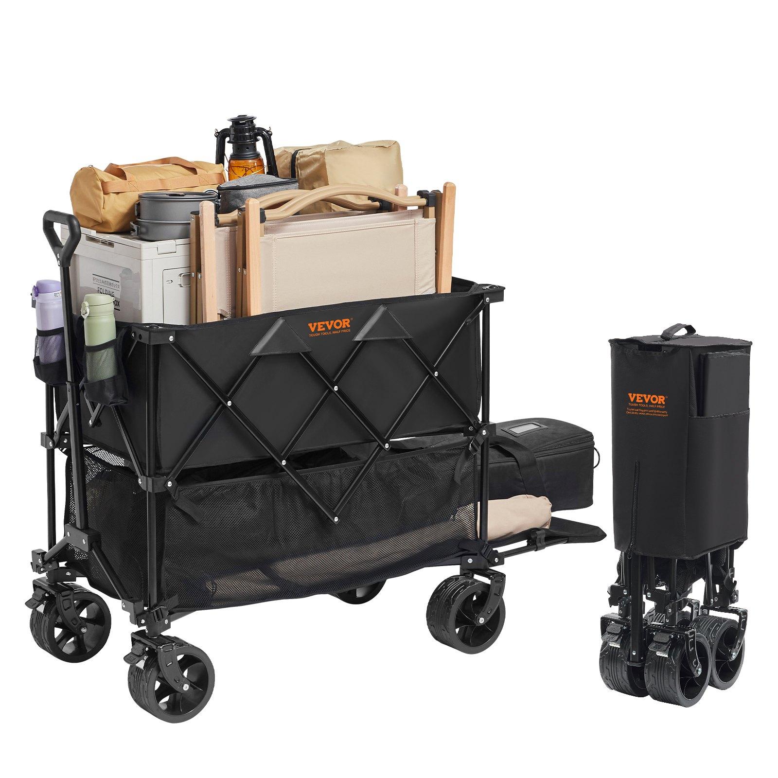 VEVOR salokāms divstāvu ratiņi, 400L salokāms