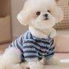 Elastic Polar Fleece Dog Striped Hoodie Windproof Breathable Dog Pullover Comfortable Thick Warm Pet Overalls Casual Wear