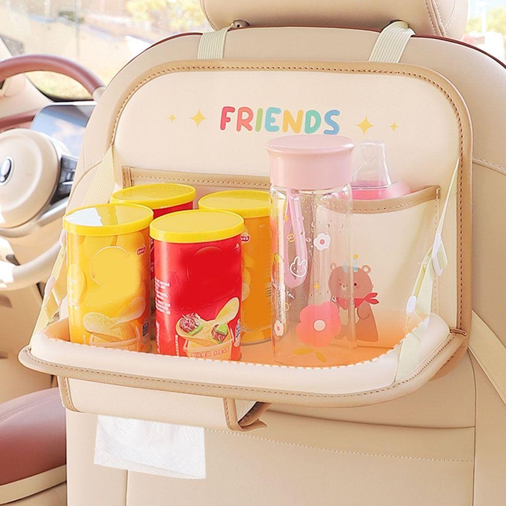 Large Capacity Foldable Car Backseat Table Food Tray Car Work Dining Table Car Organizer