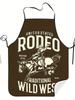 Wild West Cowboy 1pc Adult Size Sleeveless Apron Pattern Printed Bib Home Cooking Kitchen Wear Kitchen Accessories