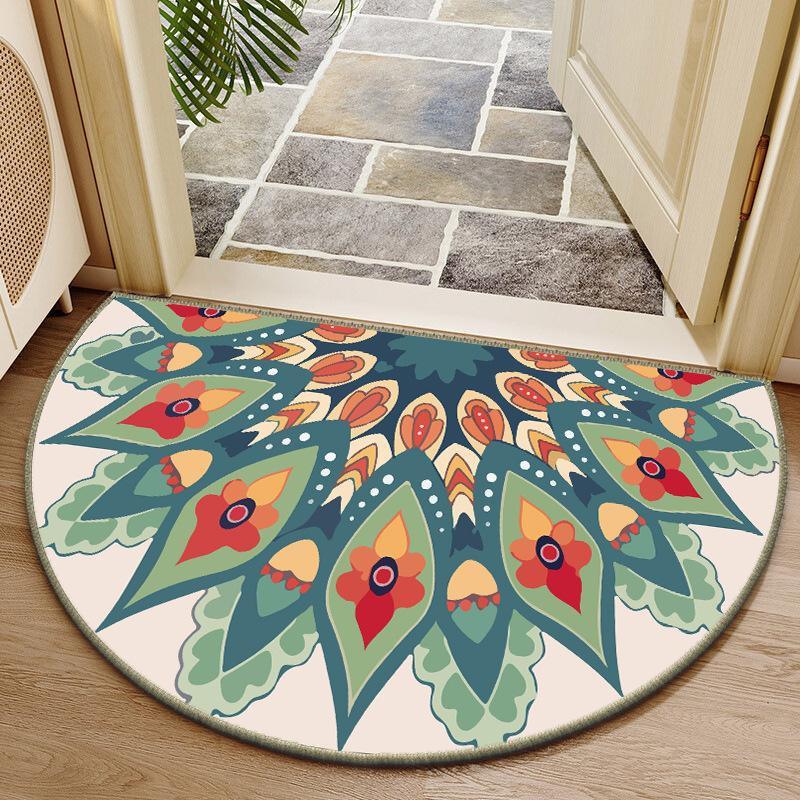 Half Round Door Floor Mat Non Slip Living Room Bedroom Carpet Front Door Welcome Mats Hallway Kitchen Area Rugs Entrance Doormat